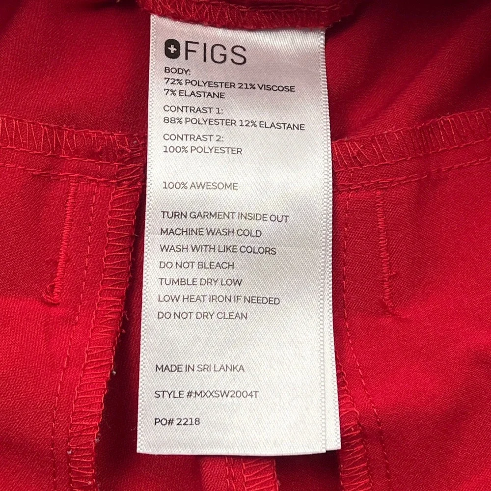 FIGS Tansen Jogger Scrub Pants Mens Medium Tall Red Technical Stretch MXXSW2004T